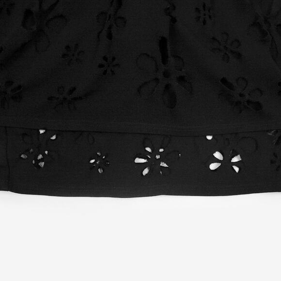 ASOS Floral Cutout Mini Dress Size 6 Black Minimalist Semi-Formal Date Night - Picture 10 of 13